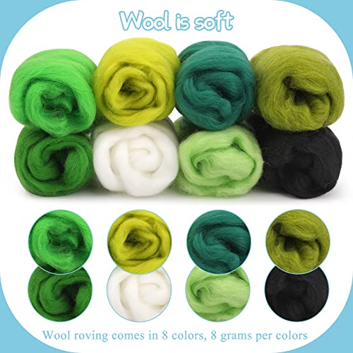 Zlulary 8 colores de lana de fieltro, lana de fieltro de agu