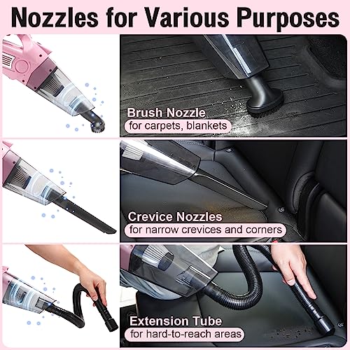 Kit de limpieza rosa para automóvil, 21 piezas de limpieza d