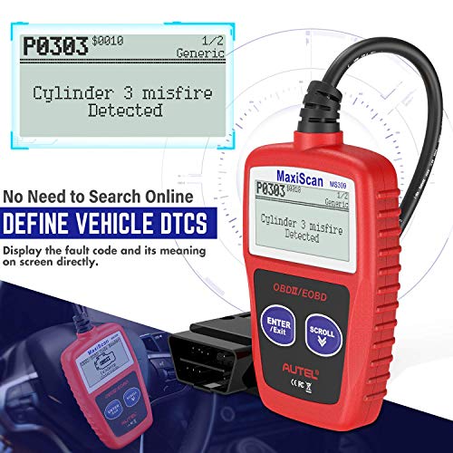 Autel Escáner OBD2 MS309 Lector universal de código de falla