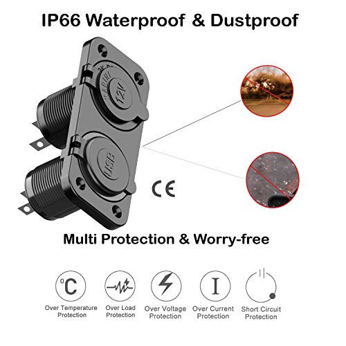 QC 3.0 - Toma de corriente USB de 12 V para barco marino, im