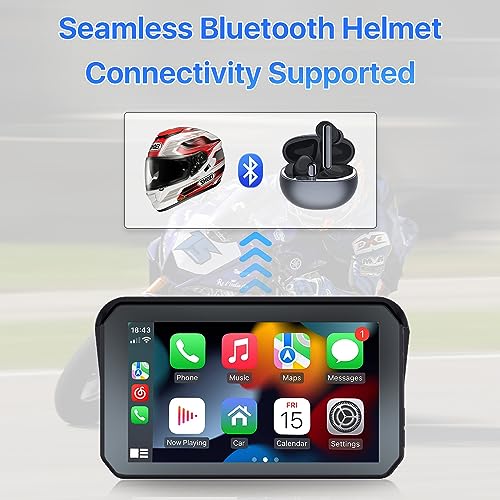 DVR de motocicleta: Apple Carplay inalámbrico, Android Auto,