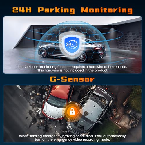 Hikity Cámara de tablero de 4 canales para automóvil, visión