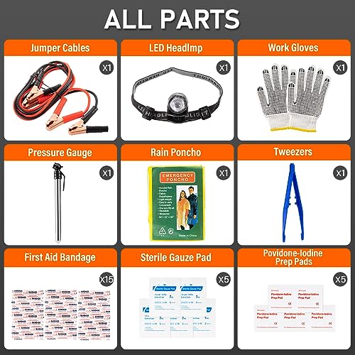 Kit de herramientas de emergencia para automóvil, kit de her