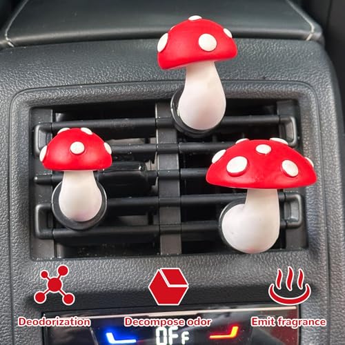 3 clips de ventilación para ambientador de coche de hongos,