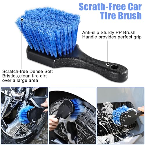 anngrowy Kit de cepillo de lavado de automóvil de 62 pulgada