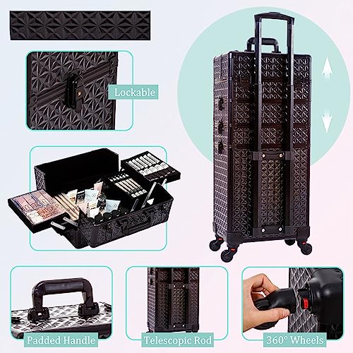 AROUS Estuche de maquillaje profesional 5 en 1, estuche de a