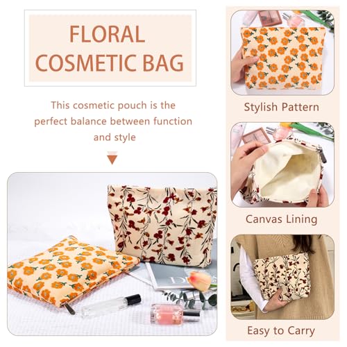 ZLFSRQ 2 bolsas de maquillaje de flores de margarita, bolsas
