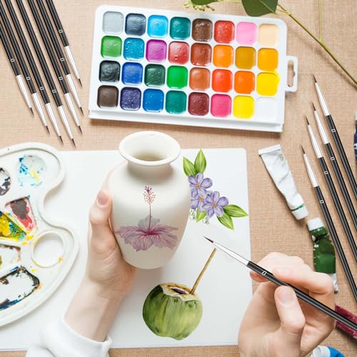 Anezus Juego de 30 pinceles de pintura para detalles pequeño