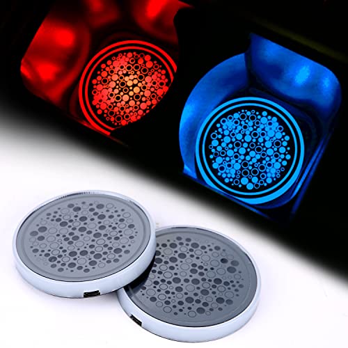 ACODABLEM Paquete de 2 luces LED portavasos, posavasos para