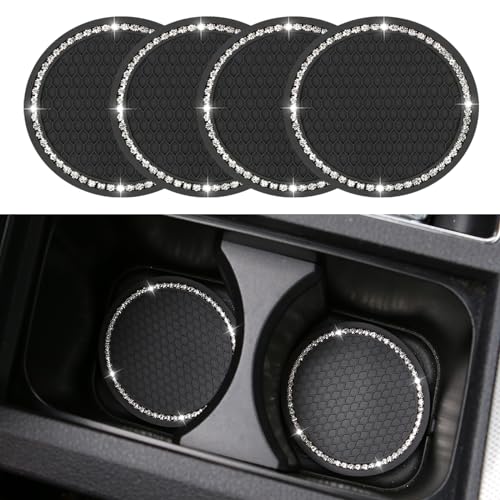 Paquete de 4 posavasos brillantes para automóvil, de 2.75 pu