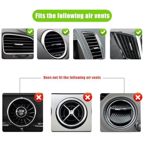 2 clips brillantes para ventilación de aire del automóvil, c