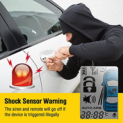 Sistema de alarma de coche LCD de 2 vías de seguridad con si