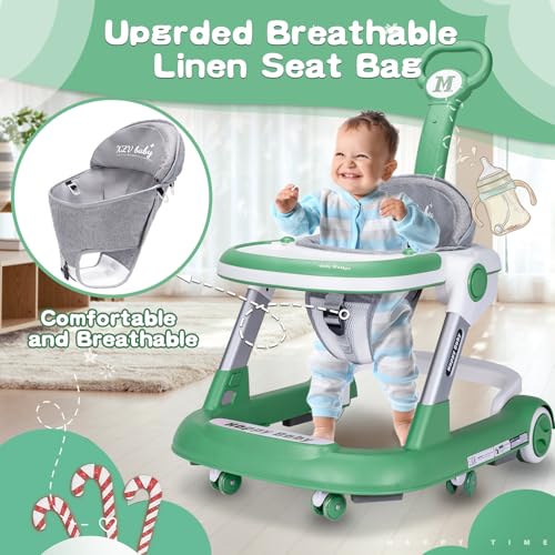 XZV Andador plegable para bebés, andador antivuelco con ruedas, centro
