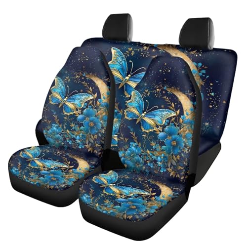 KEIAHUAN Fundas de asiento de coche con diseño de mariposa a