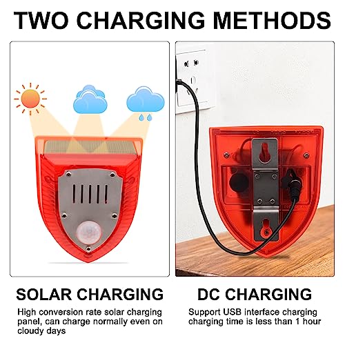 Qualirey Detector de movimiento de alarma solar con sensor d