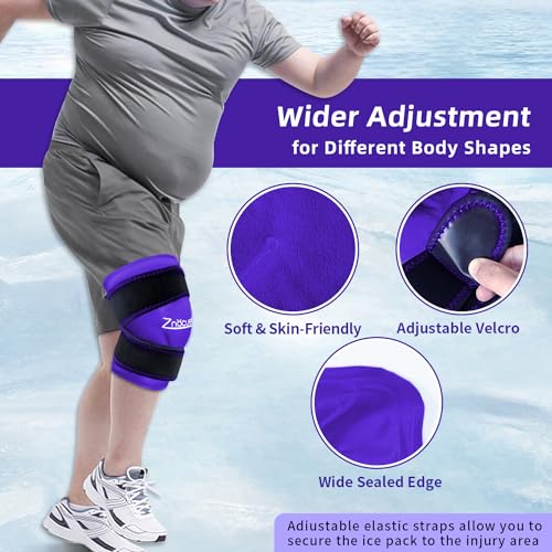 ZNÖCUETÖD Paquete de 2 bolsas de hielo de rodilla mejoradas