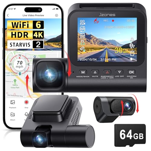 Cámara de tablero 4K de 3 canales, cámara de tablero para au