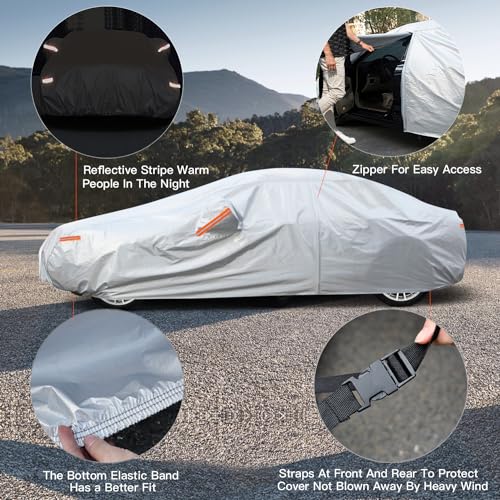 Kayme - Cubierta completa impermeable de 6 capas p/automóvil