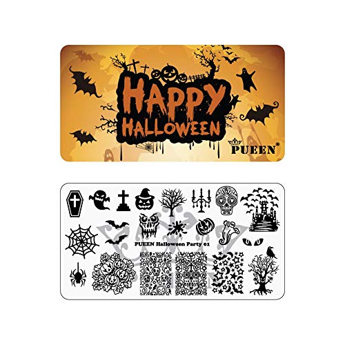 PUEEN placa de estampado para nail art - Fiesta Halloween 01