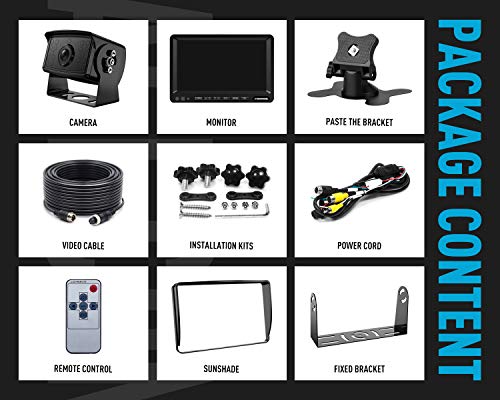 FOOKOO Ⅱ Kit de sistema de cámara de respaldo HD, monitor de