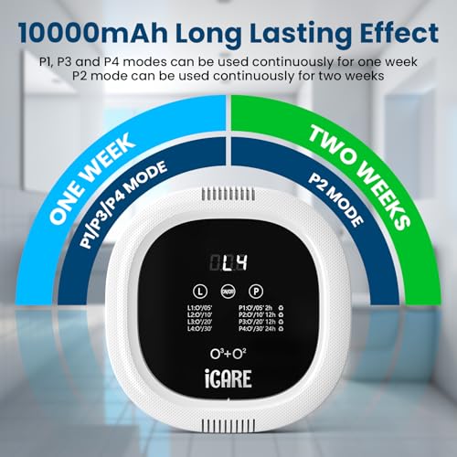 Eliminador de olores de ozono para olores fuertes 10,000 mAh