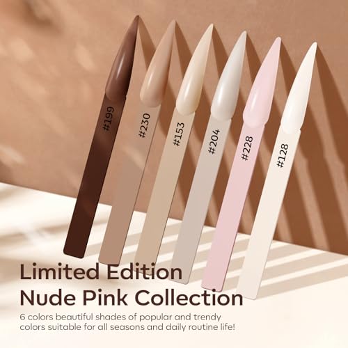Modelones Polvo acrílico rosa de 6 colores nude, kit de polv