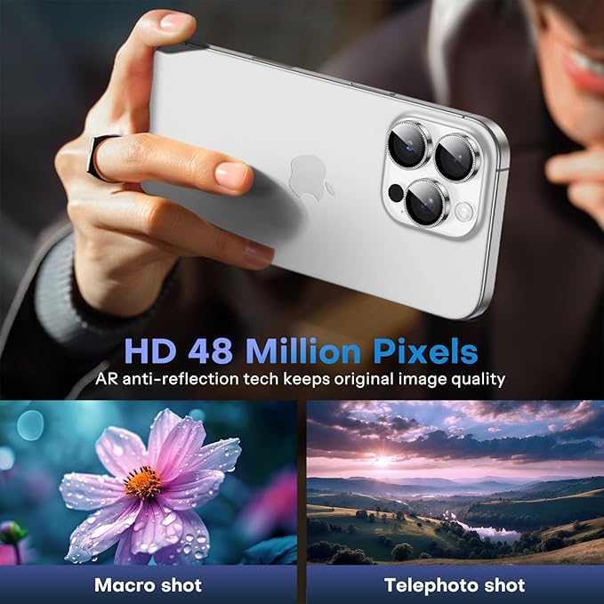 YARE - Protector de lente de cámara para iPhone 16 Pro/iPhon