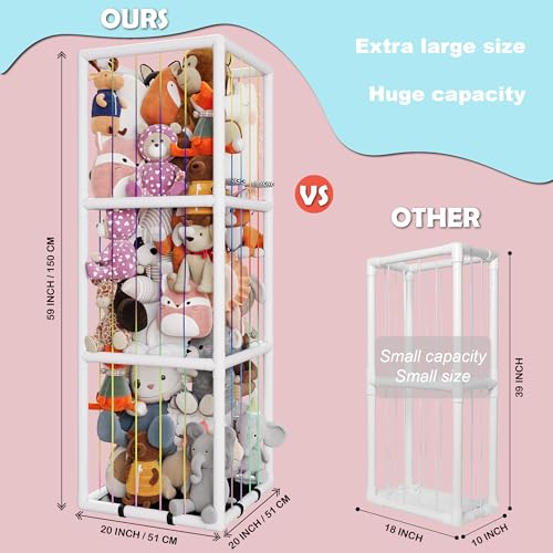 Zoológico de almacenamiento de animales de peluche, jaula de animales