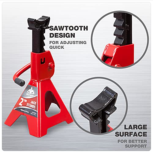 Jack Stands de perfil bajo de 2 toneladas (4400 libras) sopo