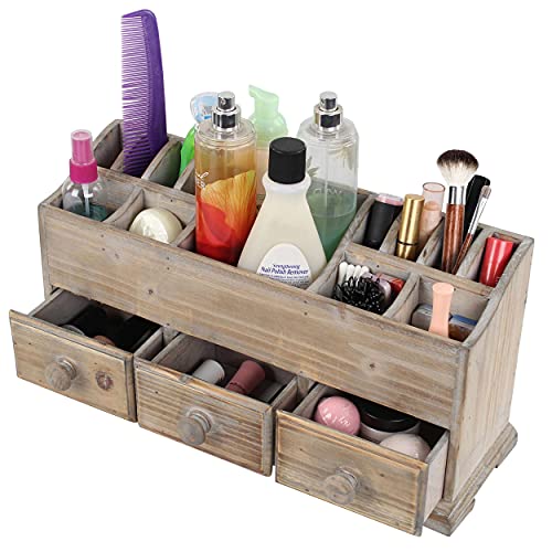 Almacenamiento de cosméticos de madera - Organizador de maqu