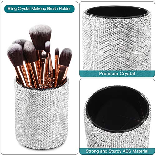 OTOSTAR Organizador de brochas de maquillaje de cristal bril