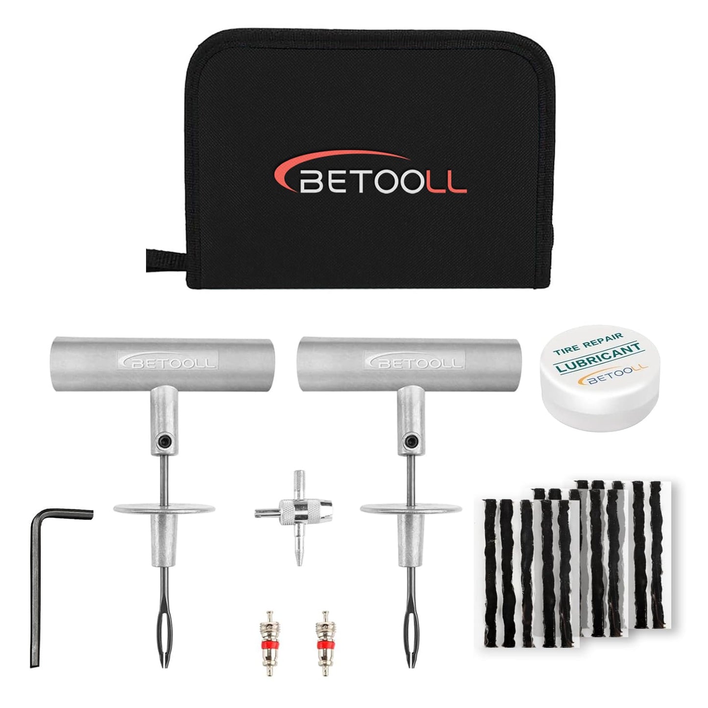 BETOOLL 24 kits de reparación de neumáticos, herramientas de