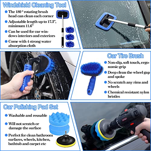 Kit de detalles de coche, juego de 35 cepillos para detallar