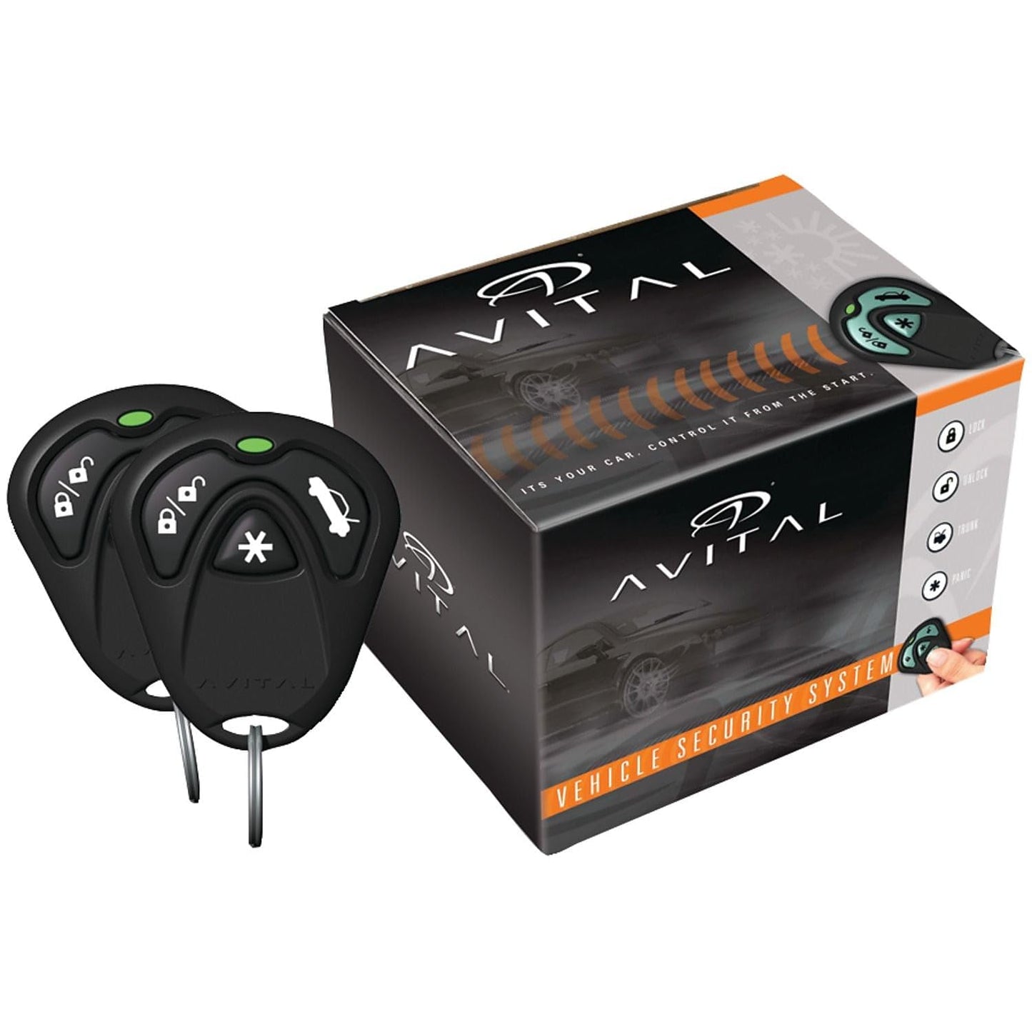 Avital Sistema de seguridad de 2 vías, LCD, Negro