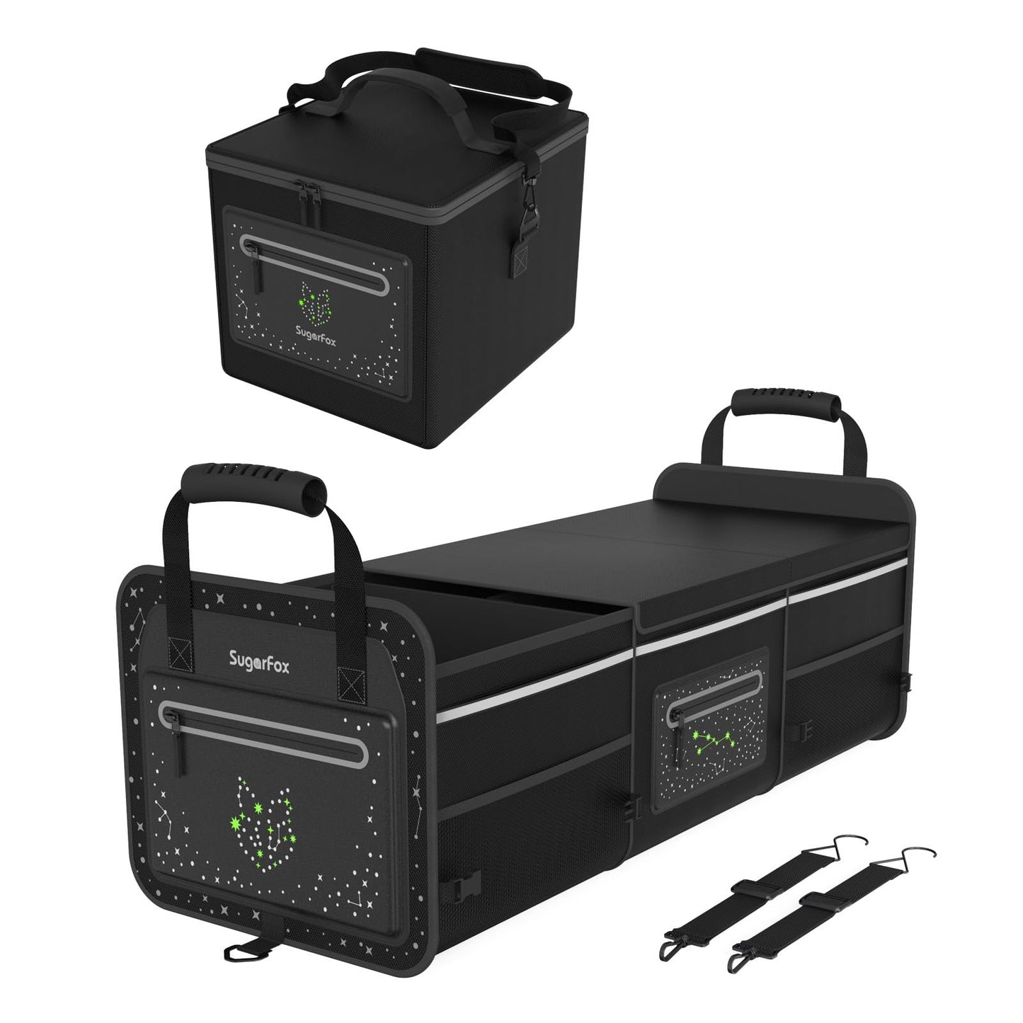 Organizador de maletero, plegable, 95L, negro, incluye paque