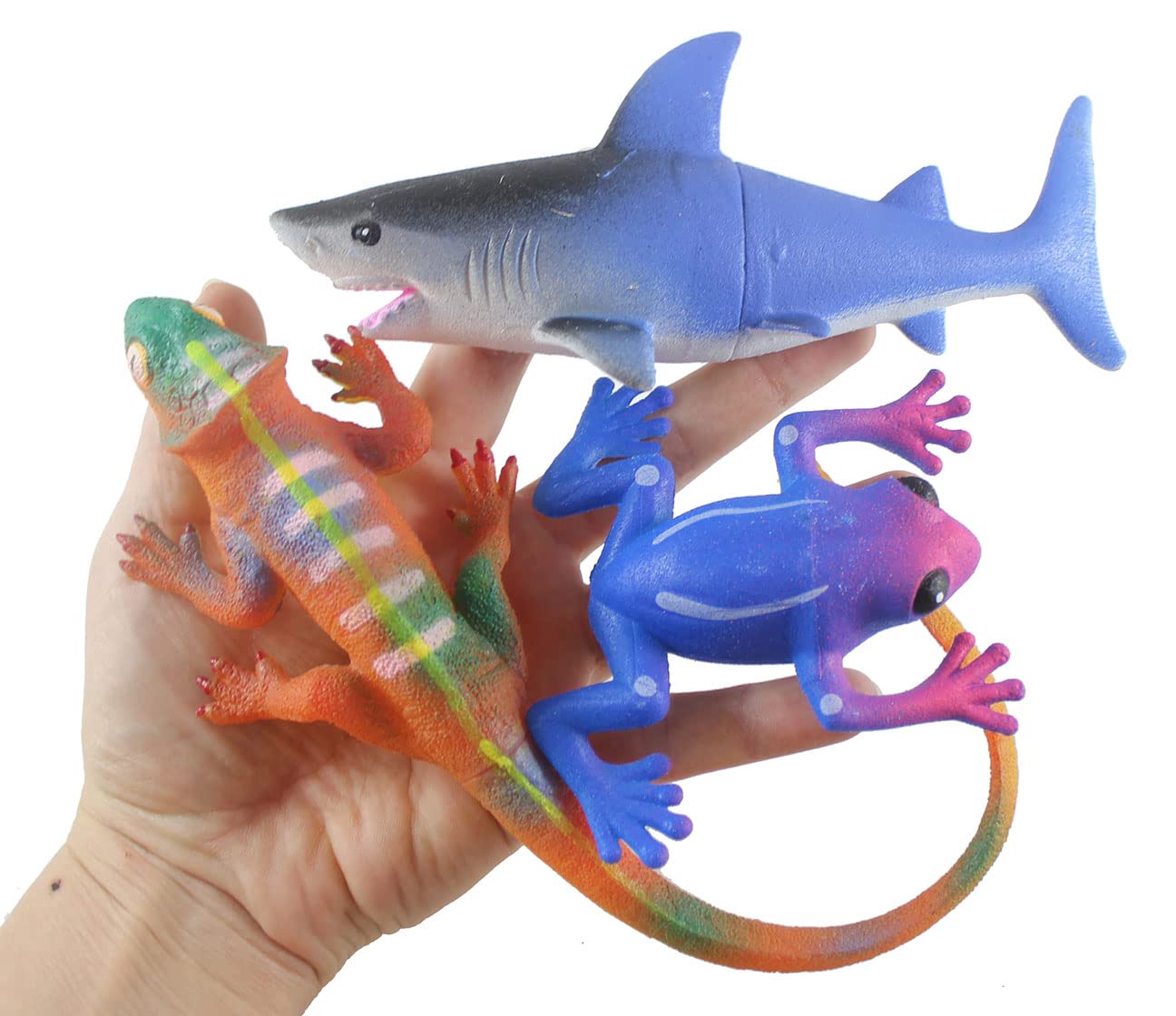 Juego de 3 Jumbo Grow an Animal in Water – Tiburón, lagarto y rana – C