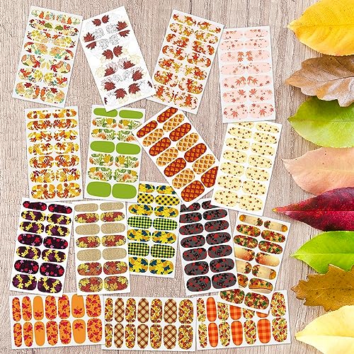 WOKOTO 20 hojas de 280 piezas de calcomanías de uñas de hoja