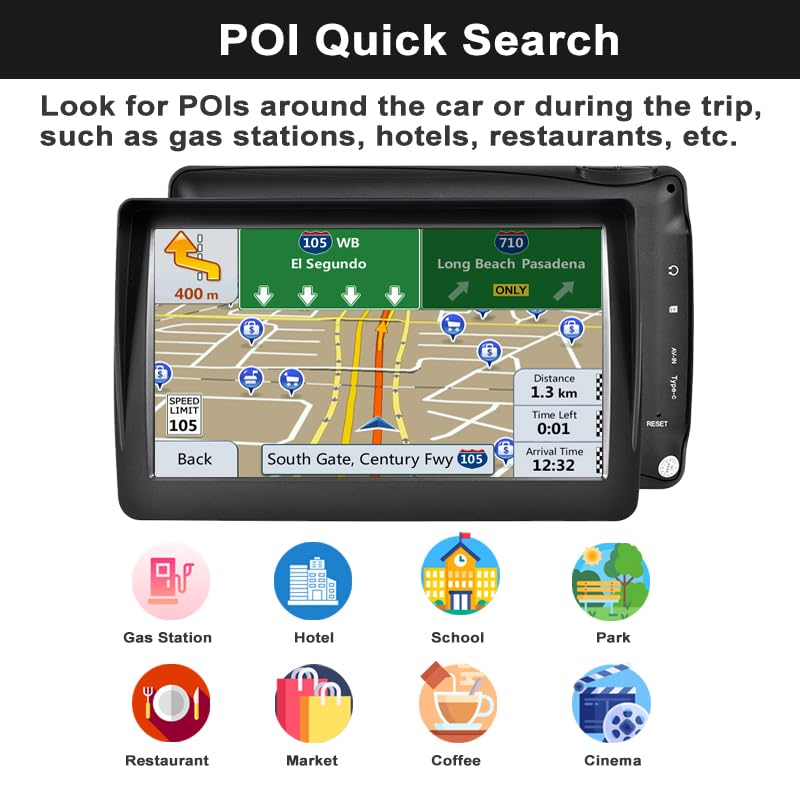 Navegador GPS para automóvil, último mapa 2025, pantalla HD