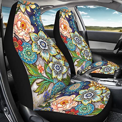 Fundas para asientos delanteros del auto, estampado brillant