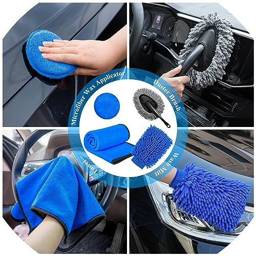AUTODECO Juego de 37 cepillos para detalles de automóvil, ki
