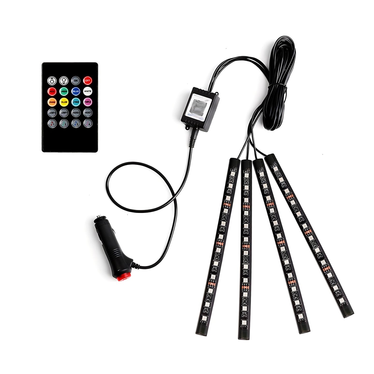 Kit de 4 luces LED para interior de automóvil y tiras de luc
