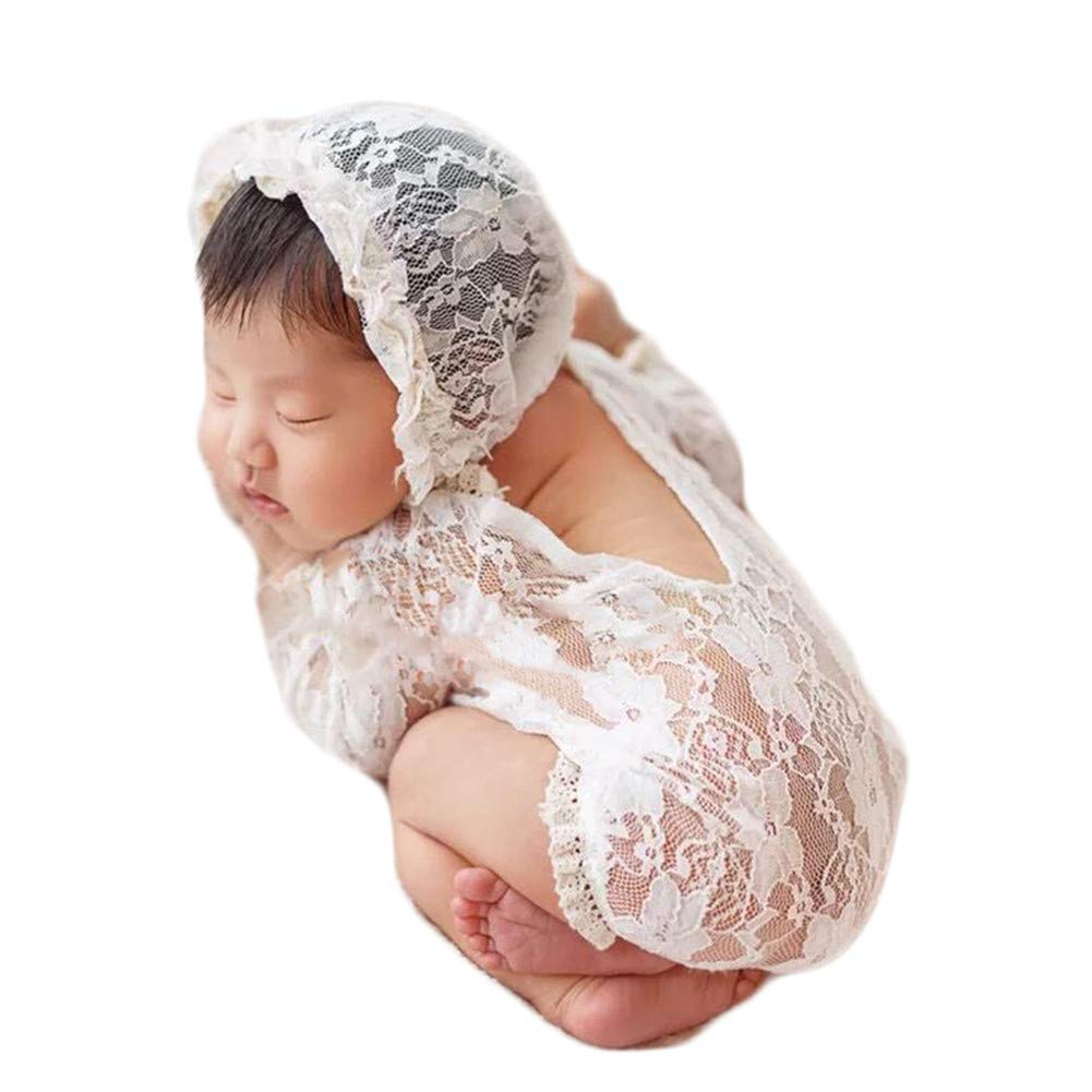 Zeroest Accesorios de fotografía para recién nacidos, mameluco de enca
