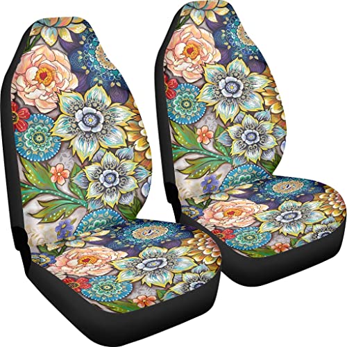 Fundas para asientos delanteros del auto, estampado brillant
