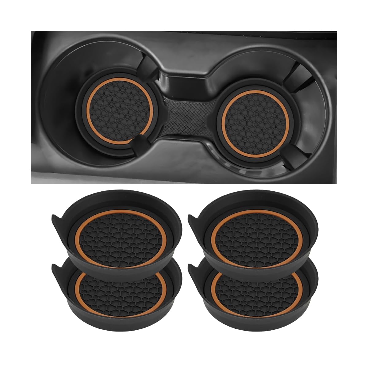 AUCELI Car Cup Holder Coasters, 4PCS Non Slip Waterproof Veh