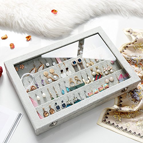 Wuligirl - Joyero organizador de terciopelo para aretes, col