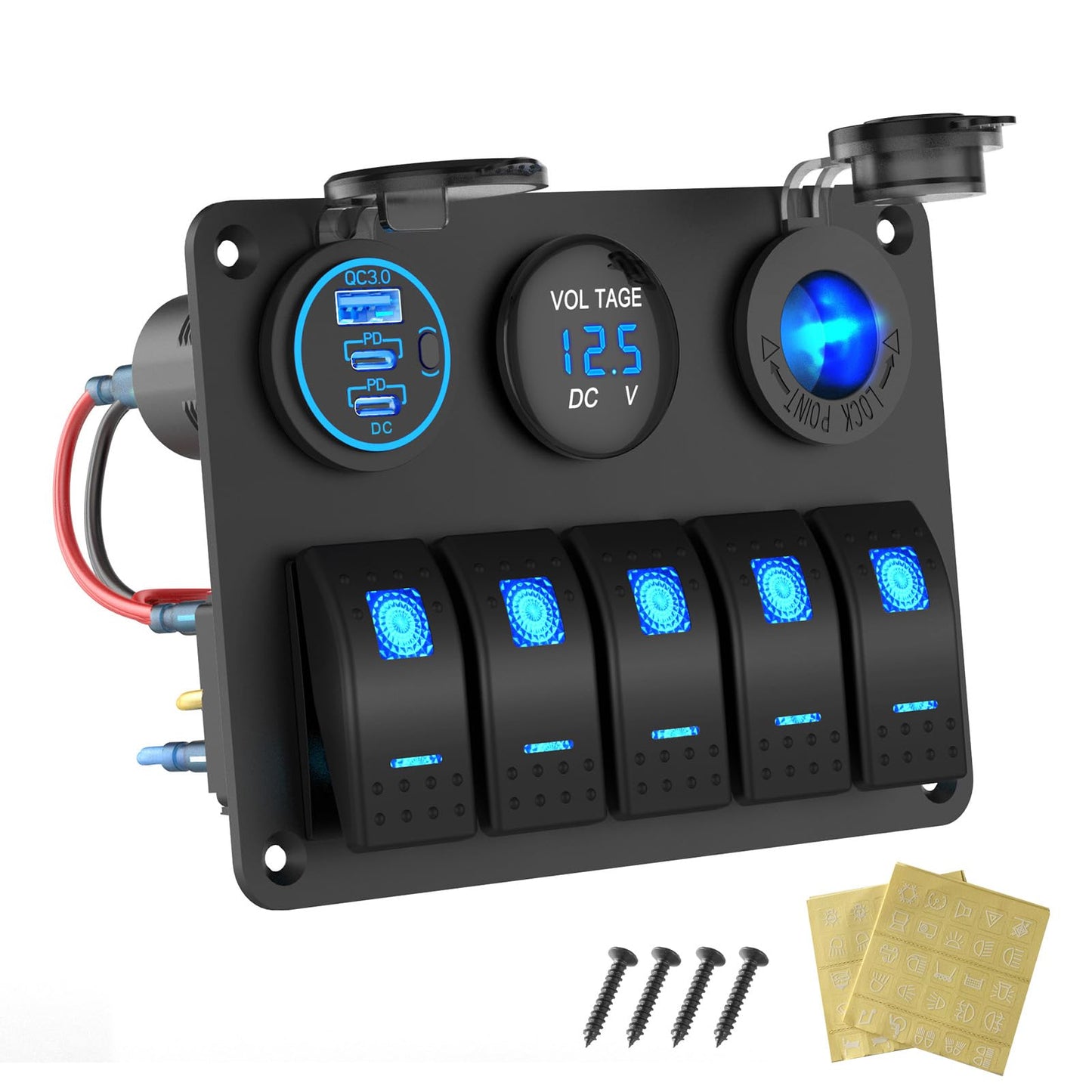 Panel de interruptor de barco marino impermeable, interrupto