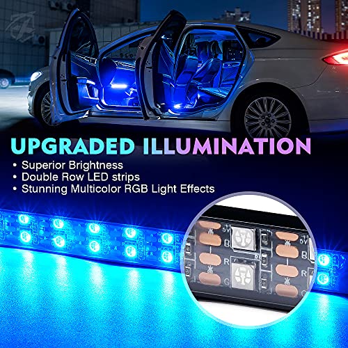 Xprite Luces interiores de coche RGB mejoradas de 144 LED co