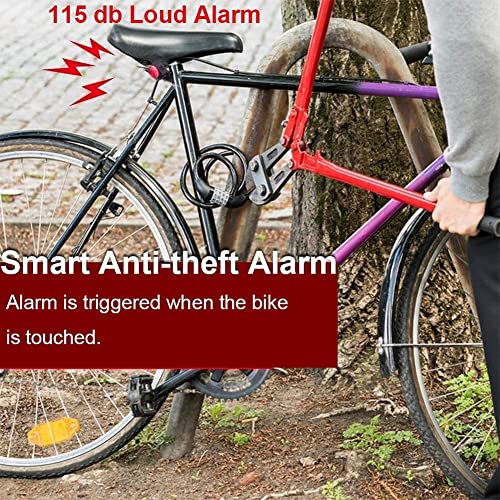 G Keni Alarma inteligente antirrobo para bicicleta, luz tras