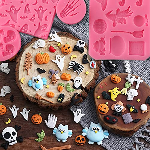 Moldes de silicona para Halloween, paquete de 7 moldes para