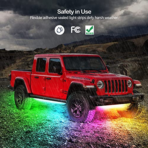 Underglow - Luces LED para automóviles, 6 luces LED intelige